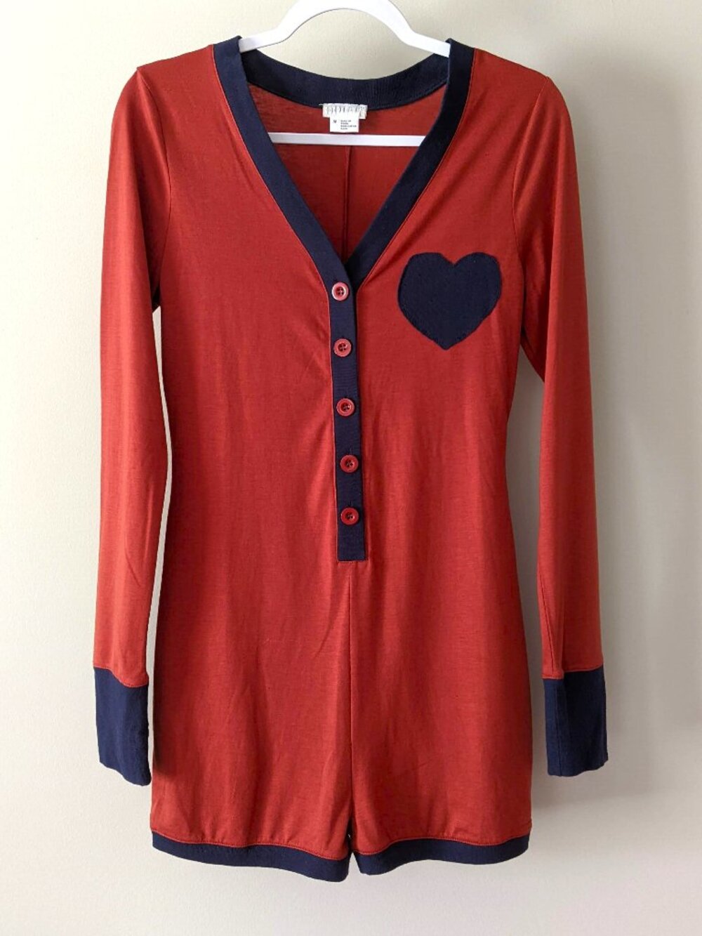 Cozy twee heart patch romper 2014 tumblr aesthetic